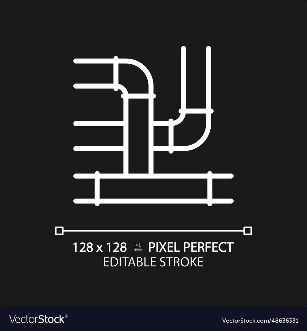 2d customizable thin linear white pipeline icon