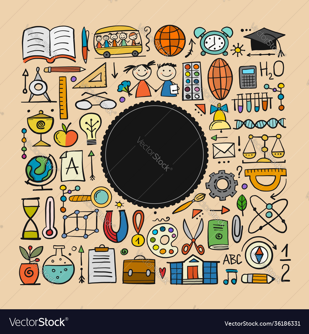 Back to school icons set art background for your