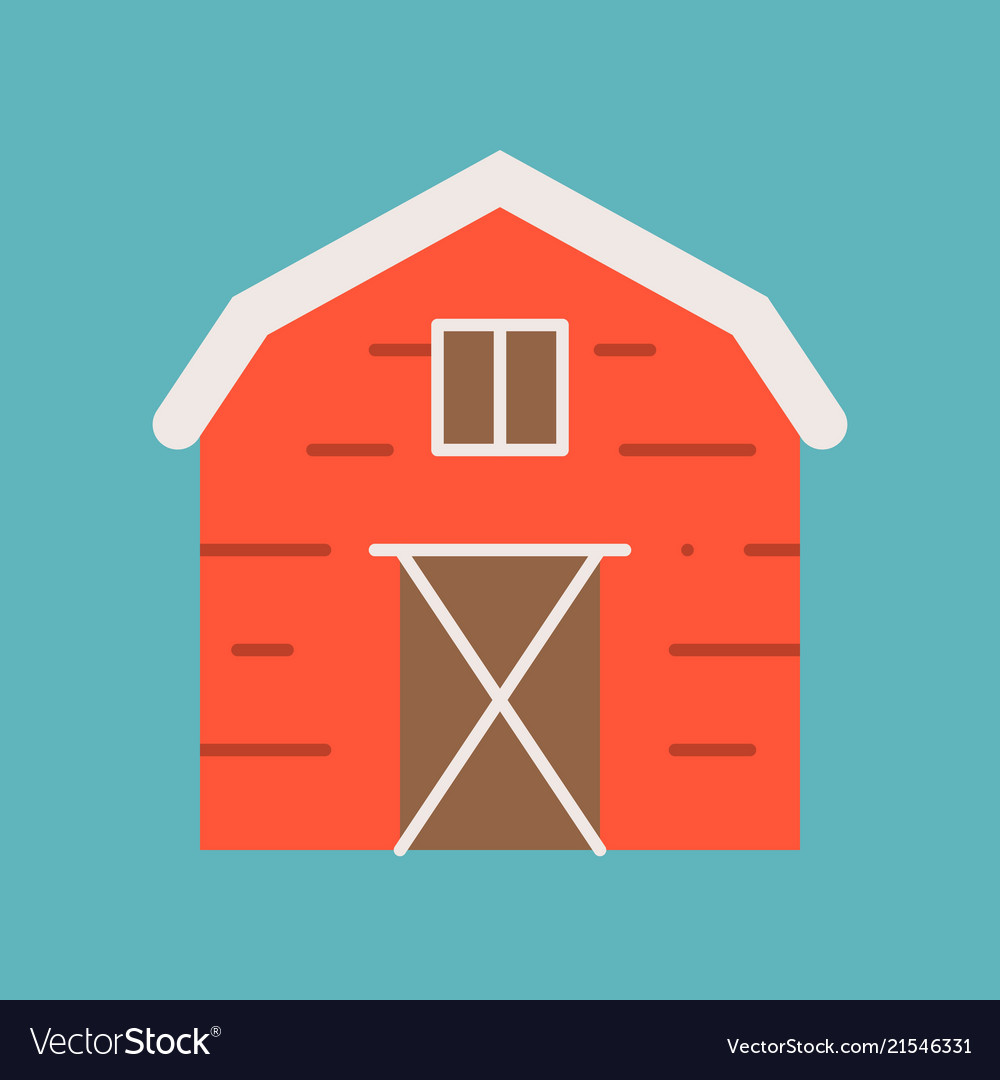 Barn icon flat design Royalty Free Vector Image