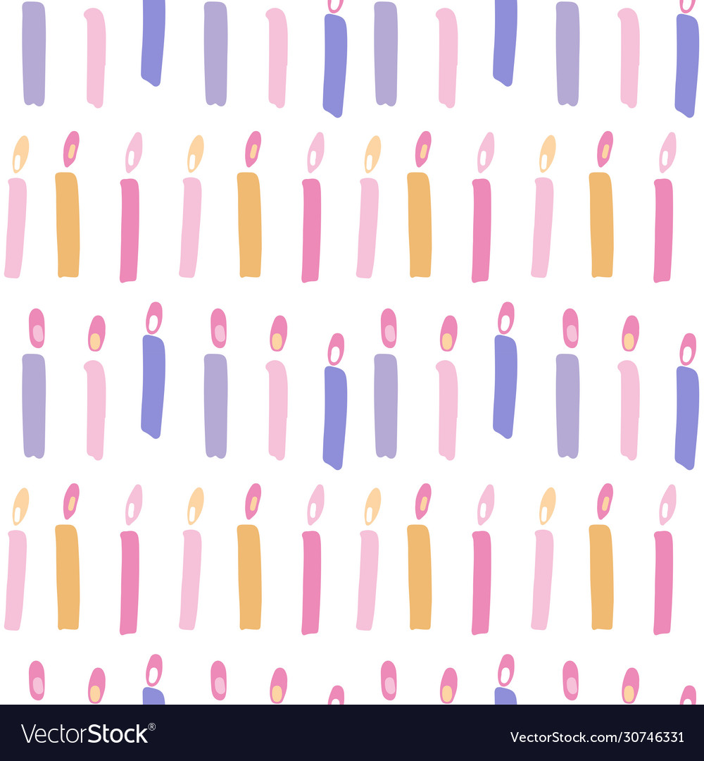 Birthday cake candles seamless pattern presents