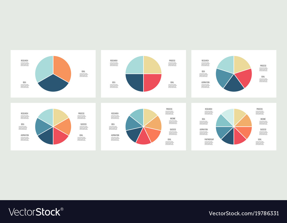 business-infographics-pie-charts-with-3-4-5-6-vector-image