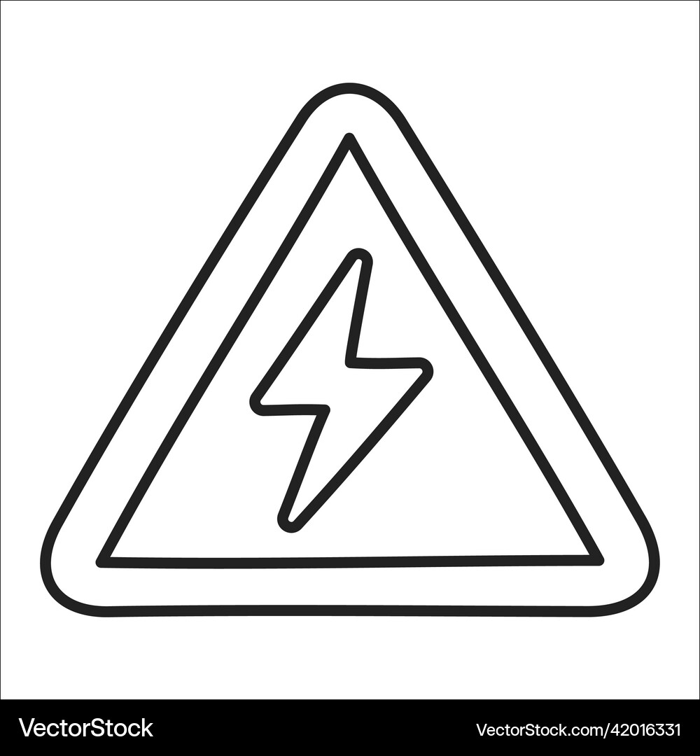 Caution hand drawn ev doodle icon Royalty Free Vector Image