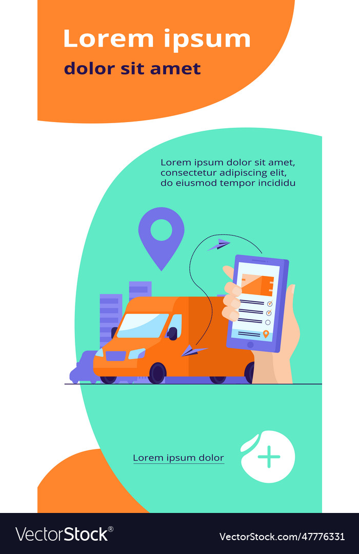 Customer using mobile app for tracking order vector image Customer using mobile app for tracking order