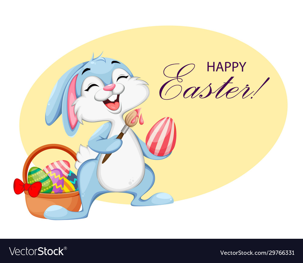 Funny easter bunny cartoon character Royalty Free Vector