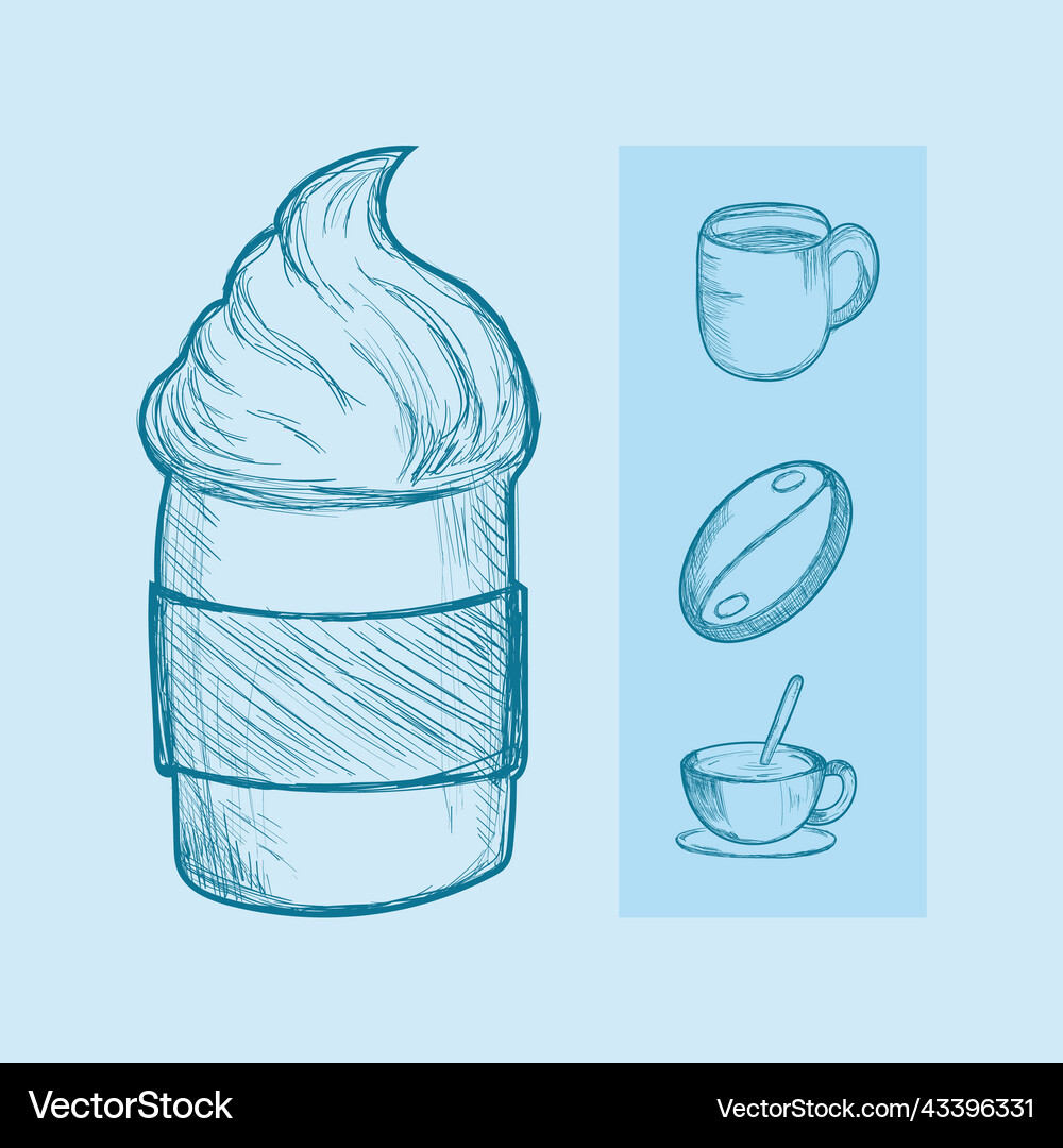 Icons set coffee Royalty Free Vector Image - VectorStock