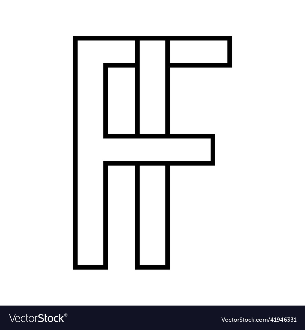 Logo sign fi if icon nft interlaced letters f Vector Image