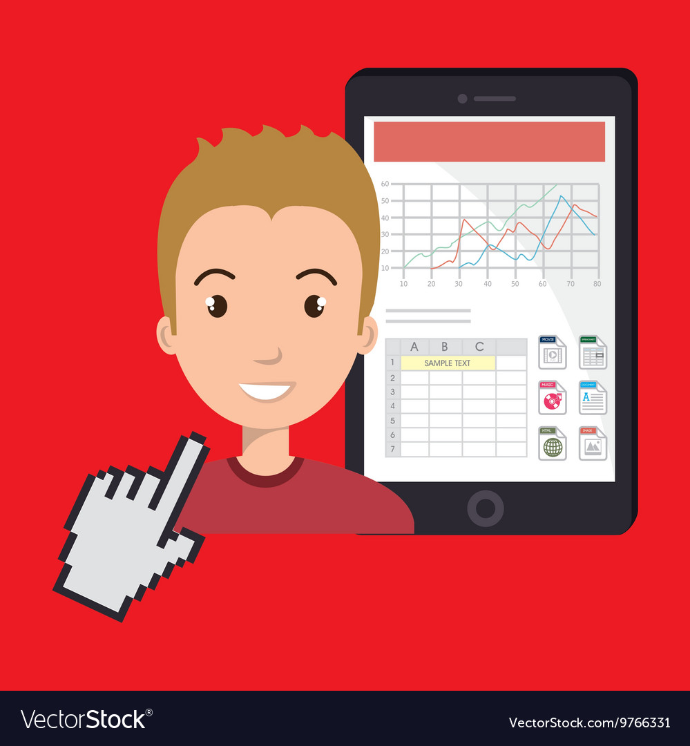 Man with cellphone isolated icon design