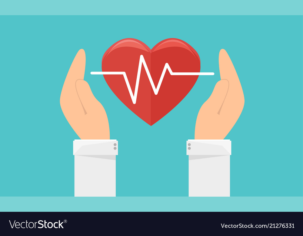 Medicine And Health Care Icon Hands Holding Heart Vector Image