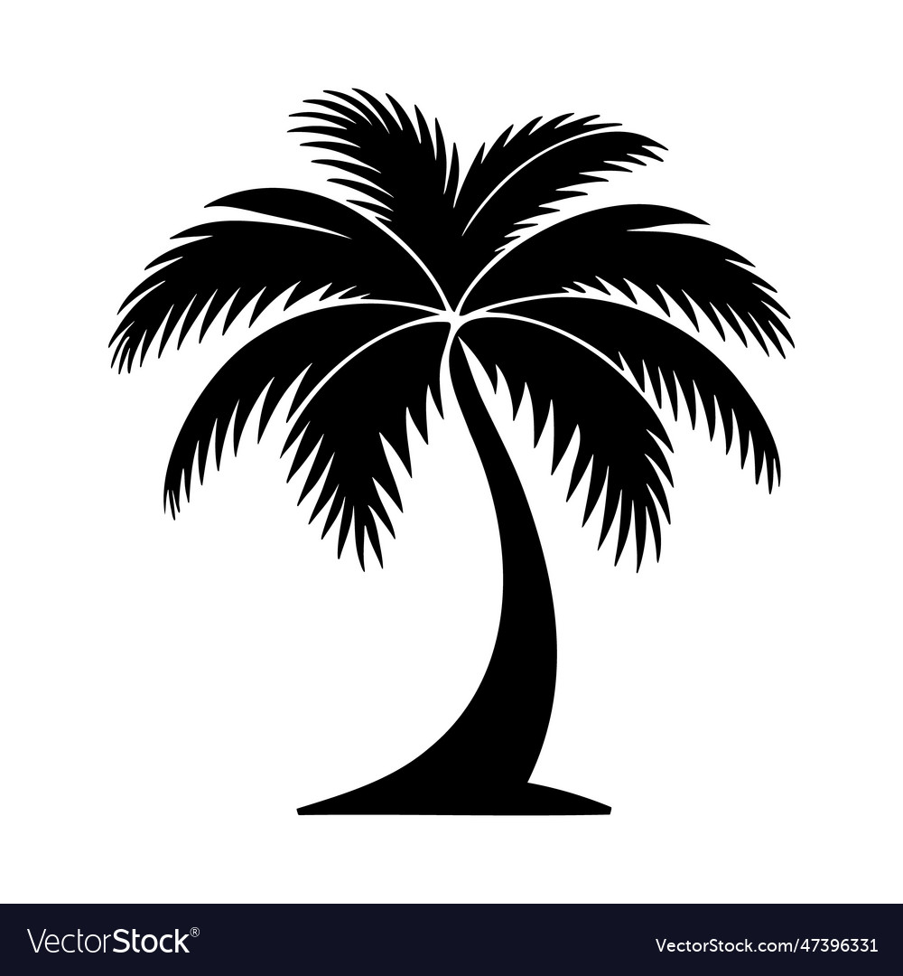 Palm tree silhouette logo isolated on white