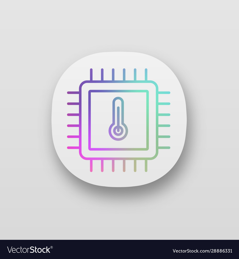 Processor temperature app icon vector image Processor temperature app icon