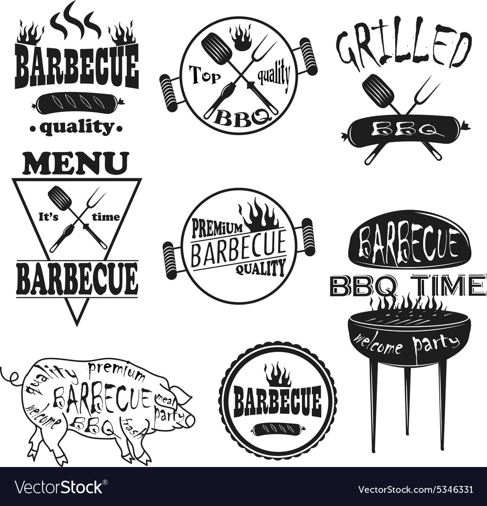 Retro BBQ Badges & Labels