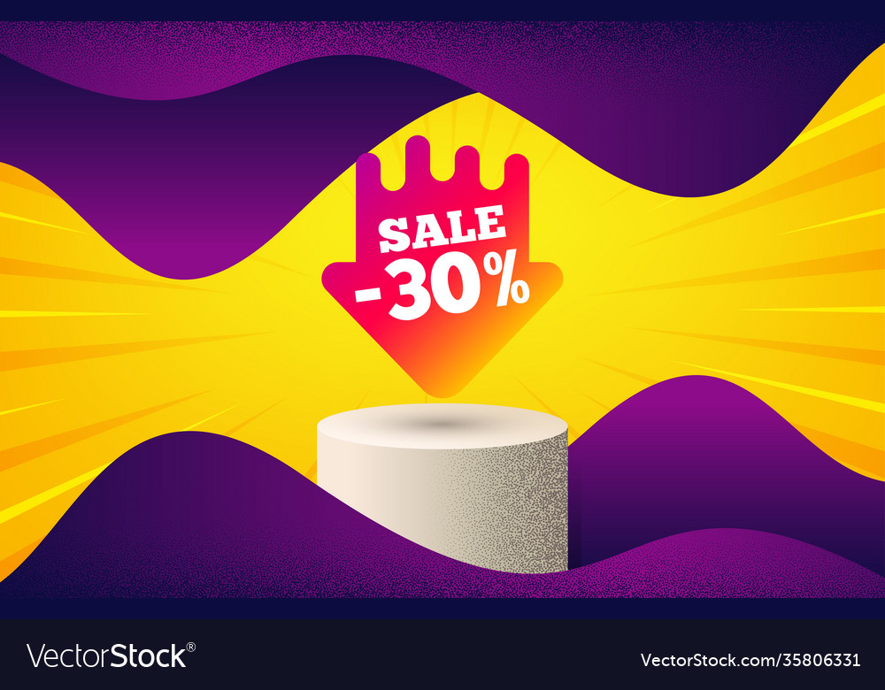 Sale 30 percent off sticker discount banner shape