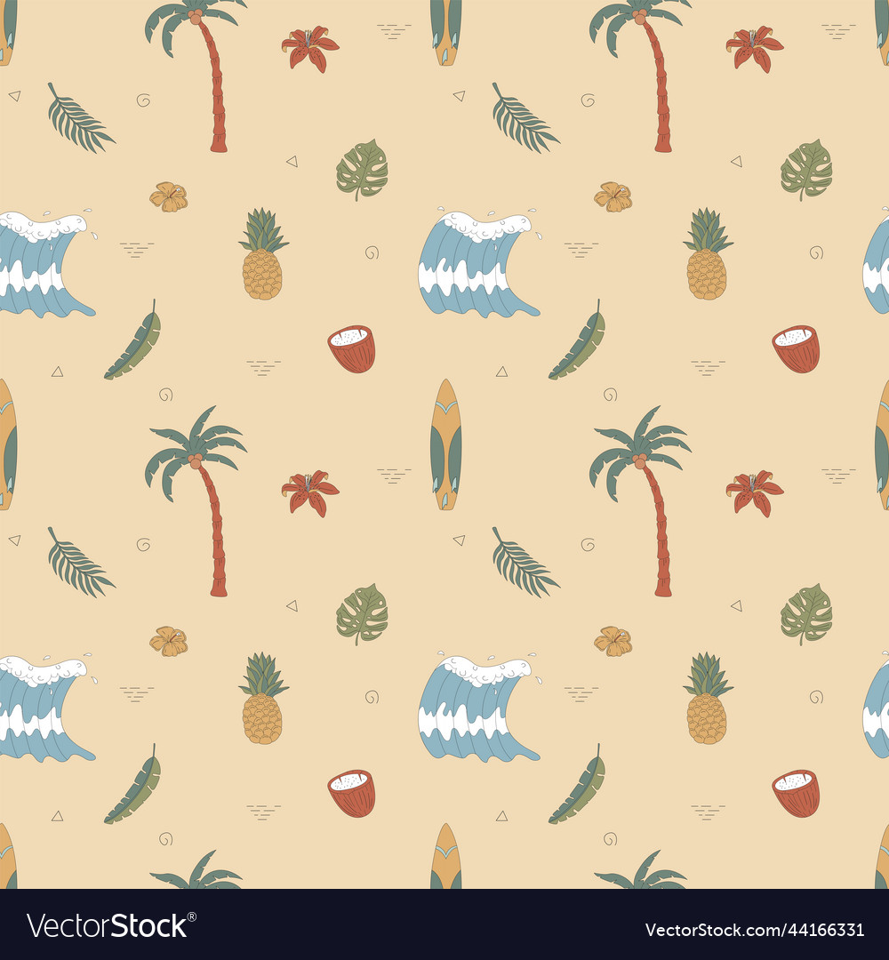 Seamless pattern with hand-drawn elements