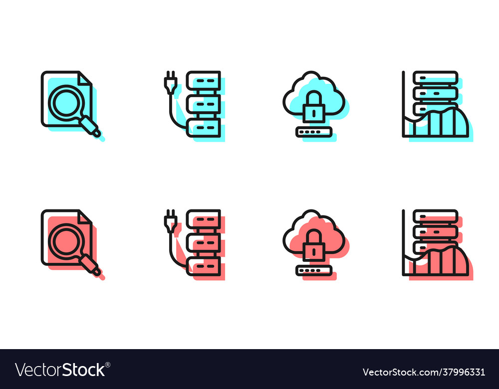 Set line cloud computing lock search concept