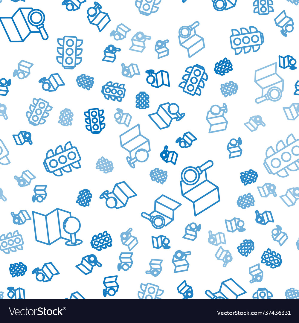 Set line folded map with push pin search location vector image Set line folded map with push pin search location
