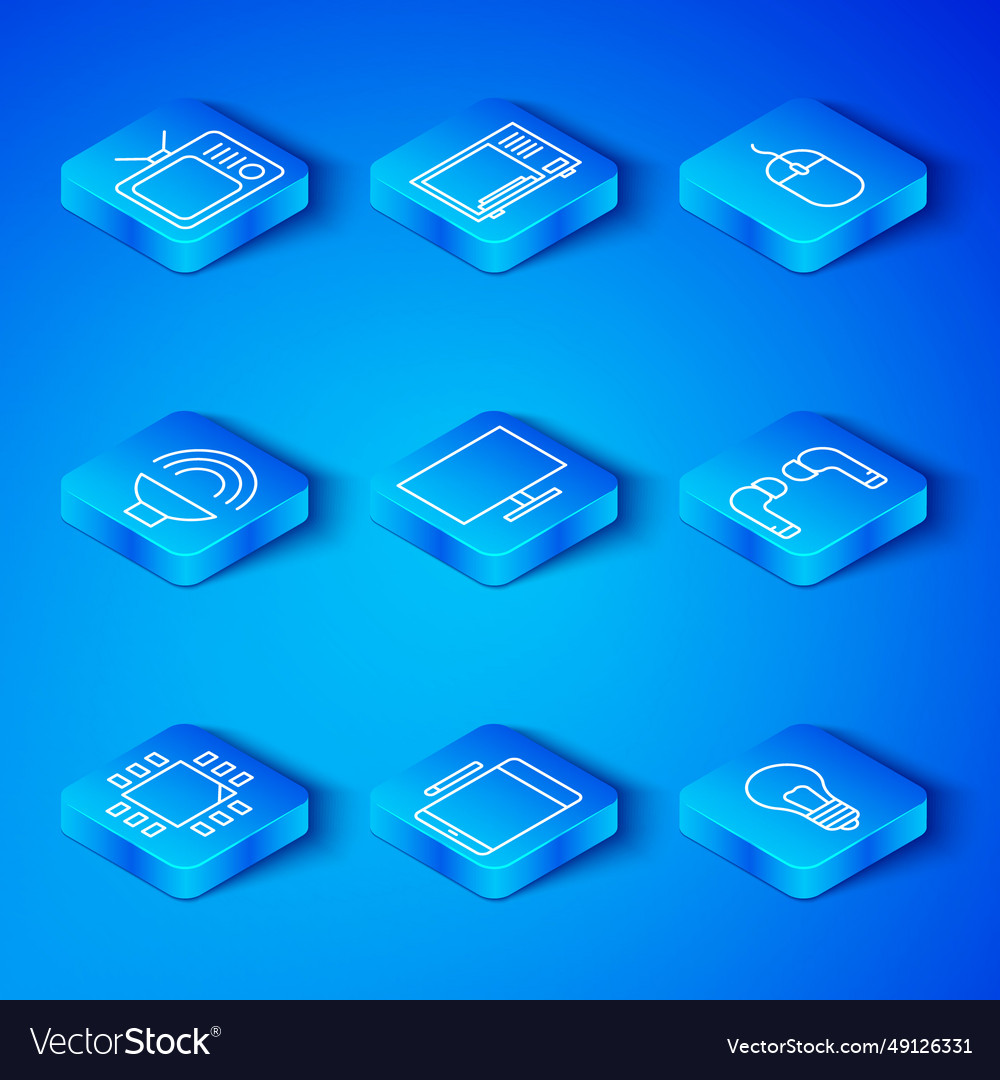 Set line processor with microcircuits cpu Vector Image Set line processor with microcircuits cpu