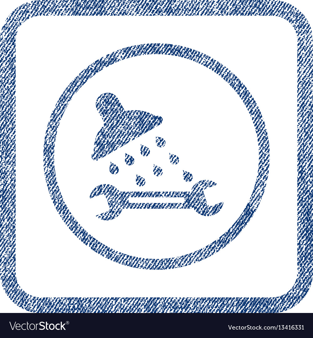 Shower plumbing fabric textured icon