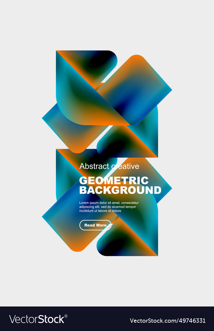 Square and triangle design with fluid gradients