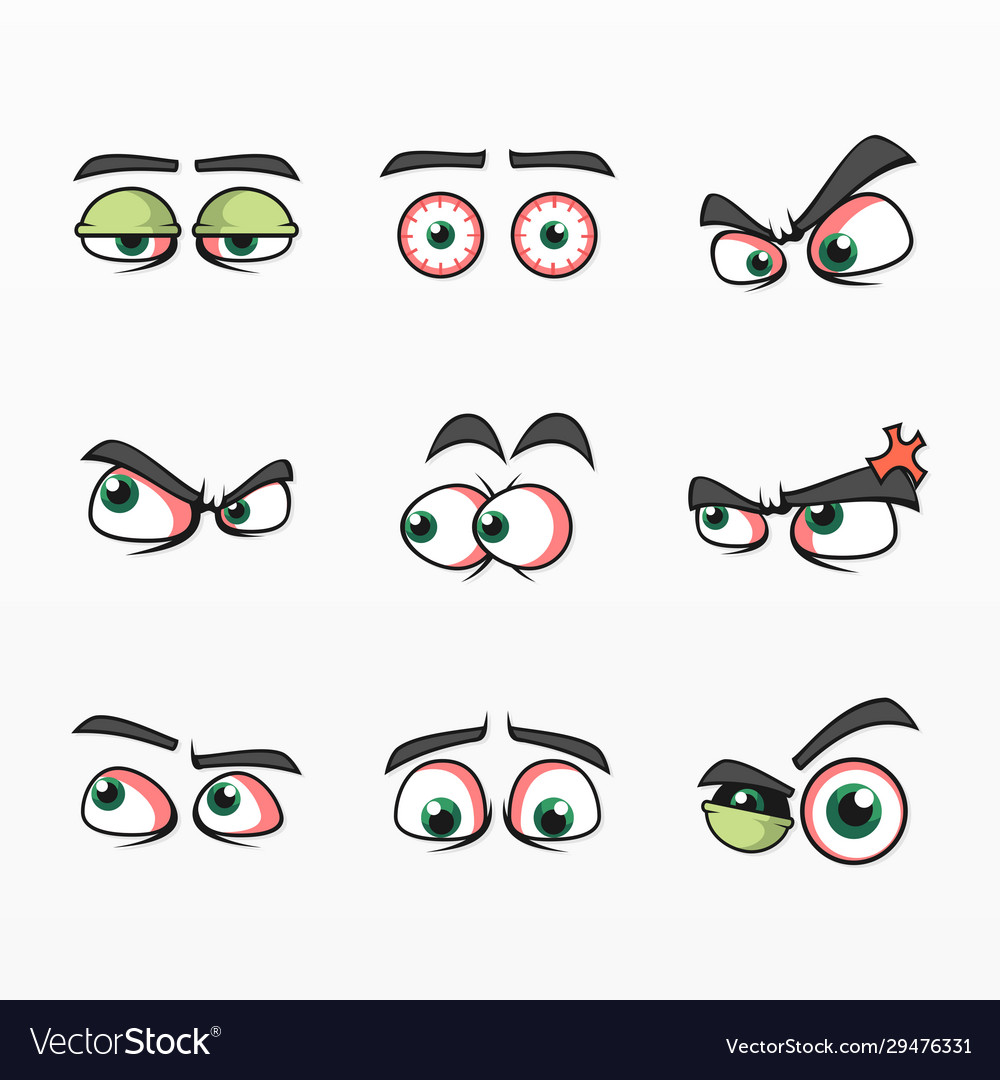 Variety facial eyes set Royalty Free Vector Image