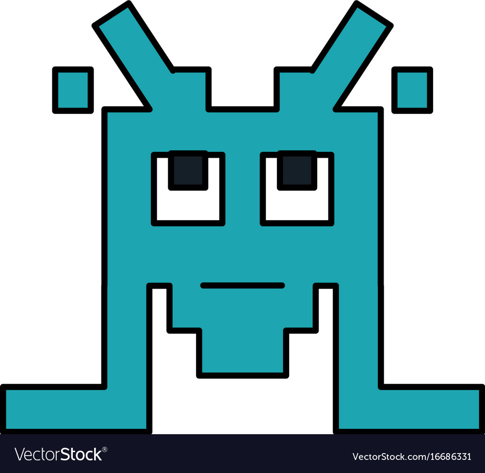 Videogame pixel character icon image