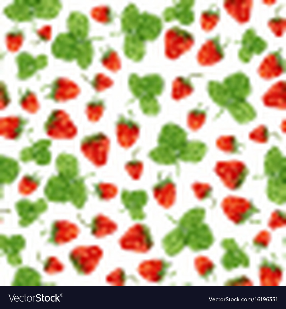 Watercolor seamless pattern with strawberries