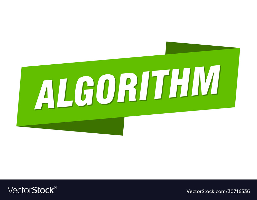 Algorithm banner template ribbon label