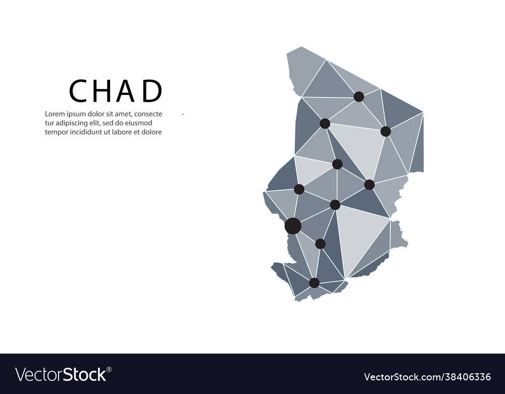 Chad communication network map image a low Vector Image Chad communication network map image a low