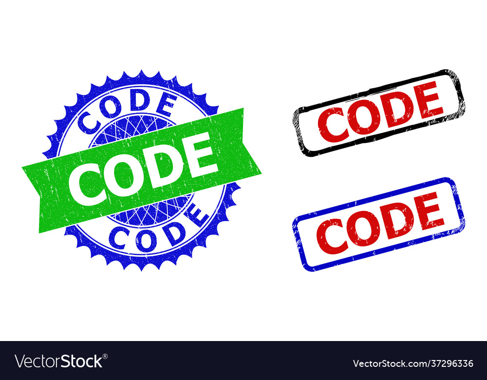 Code rosette and rectangle bicolor watermarks