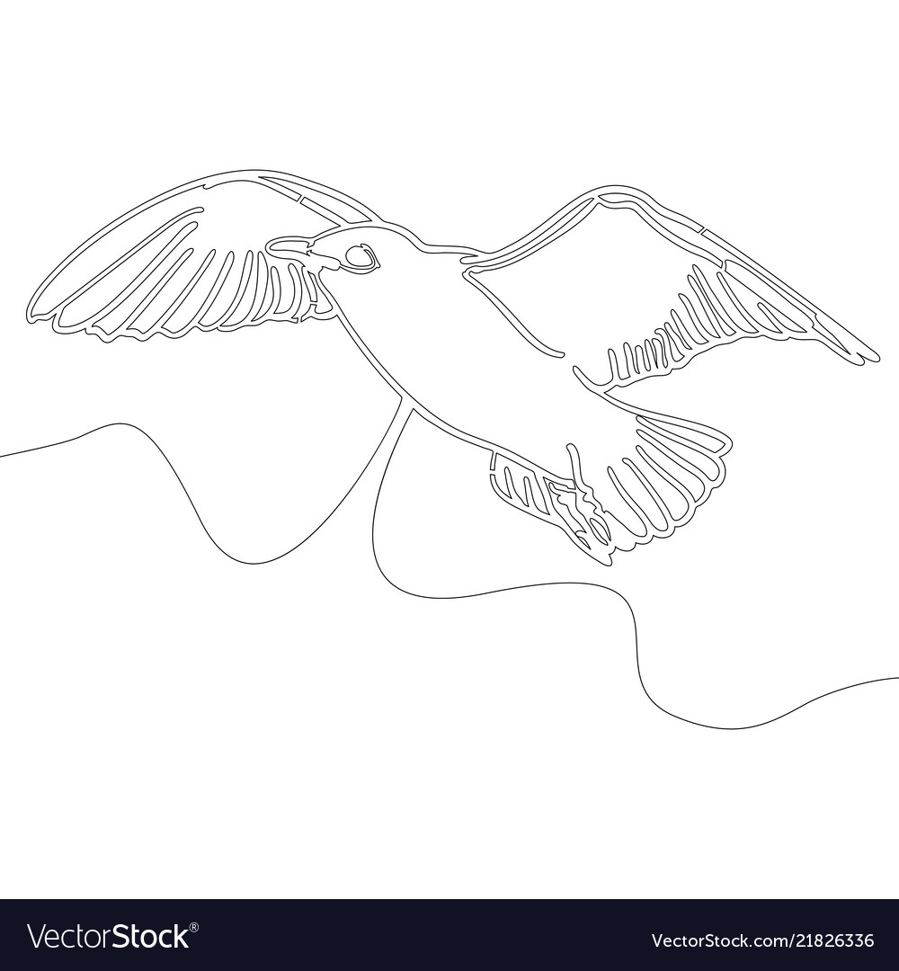 Continuous Line Bird Silhouette