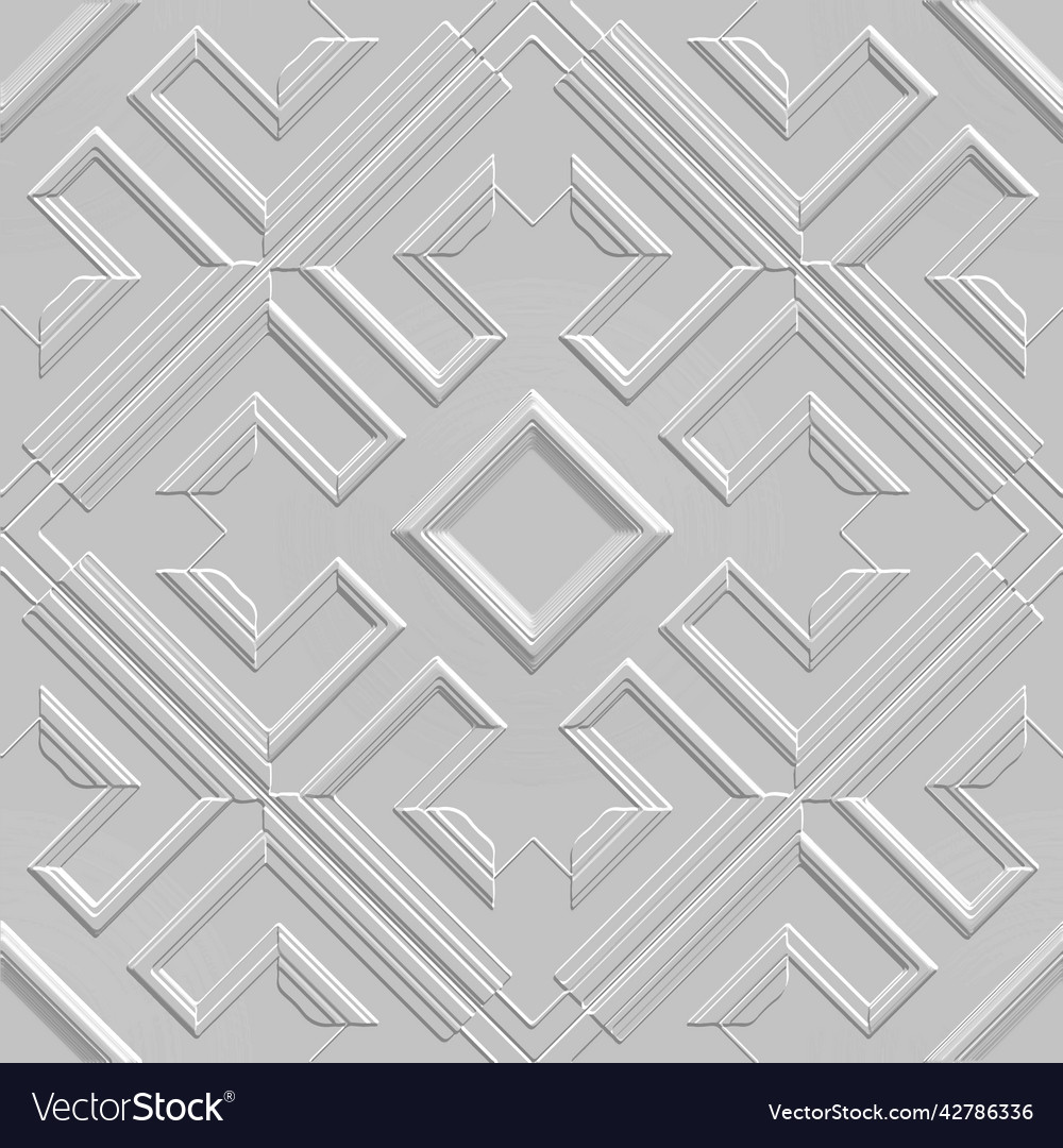 Elegant geometric emboss 3d seamless pattern Vector Image