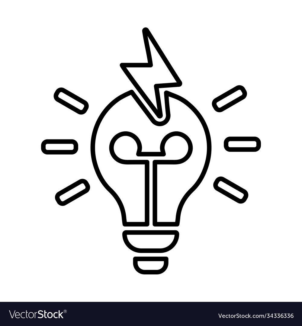 Idea solution outline icon line art design