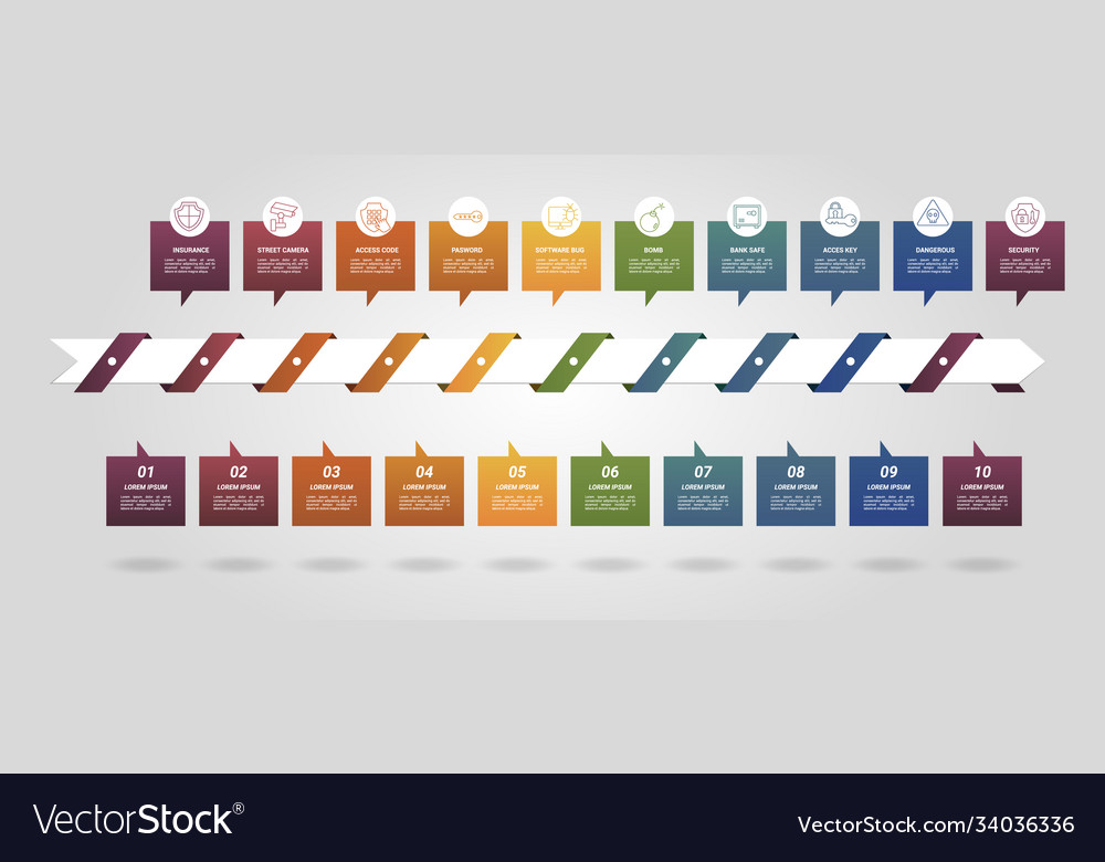 Infographic security template icons in different