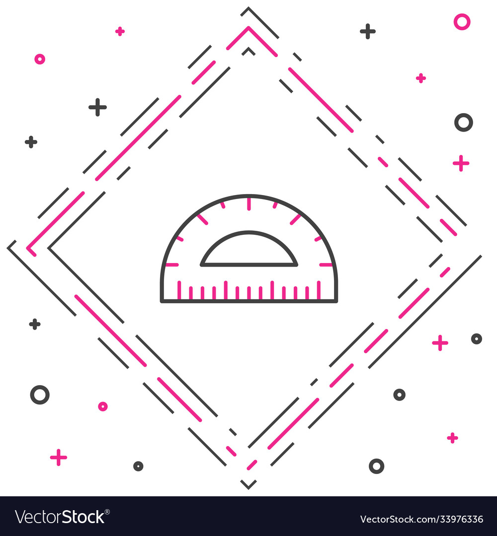 Line protractor grid for measuring degrees icon vector image Line protractor grid for measuring degrees icon