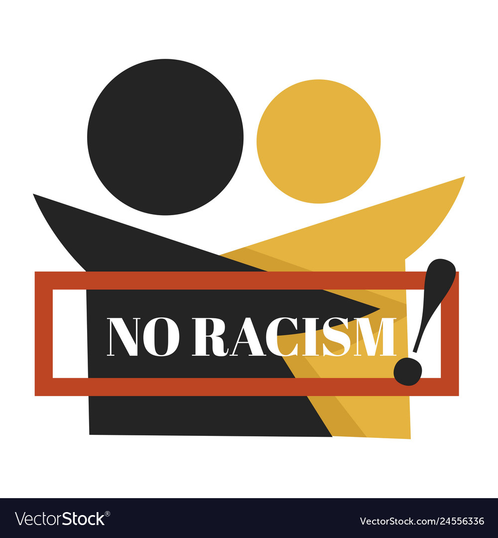 No racism isolated emblem dark and fair skin Vector Image