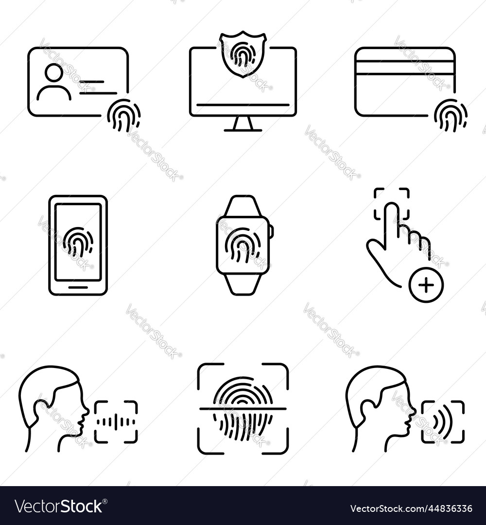 Password finger print voice command verification vector image Password finger print voice command verification