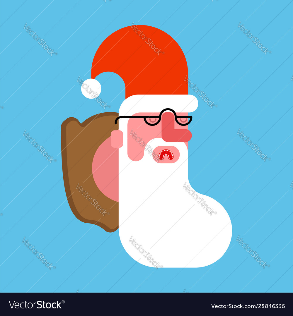 Santa hunting trophy claus head on wooden shield Vector Image