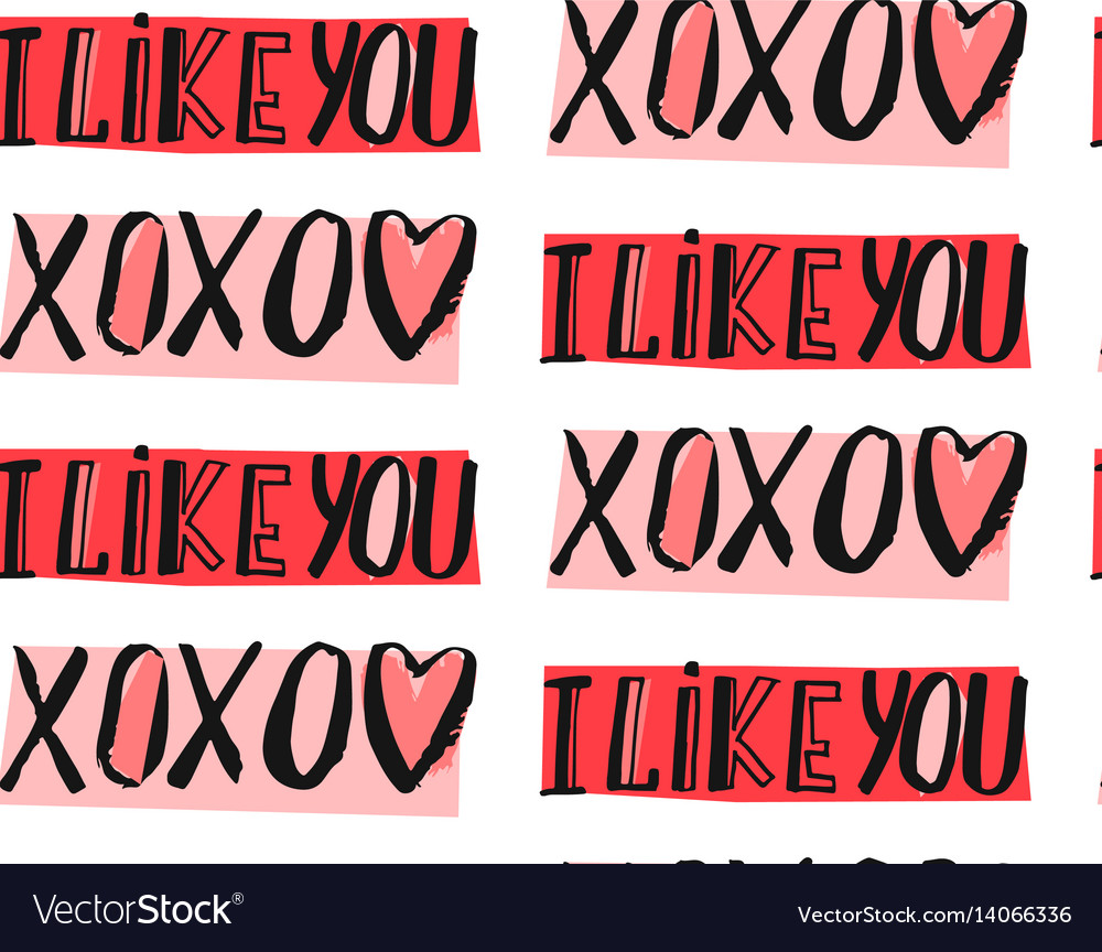 Seamless pattern hand written doodle xo