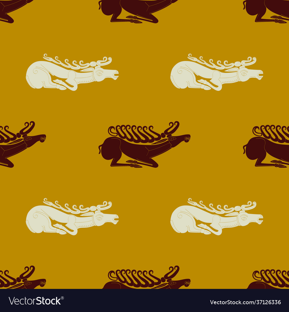 Seamless pattern with ancient scythian art