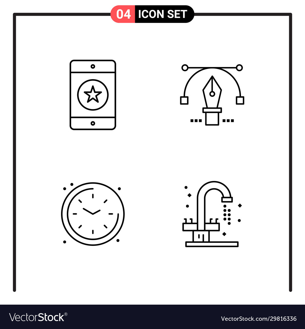 Set 4 line style icons for web and mobile vector image Set 4 line style icons for web and mobile