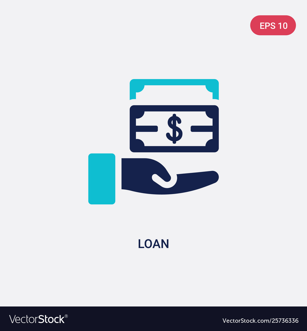 Two color loan icon from cryptocurrency economy