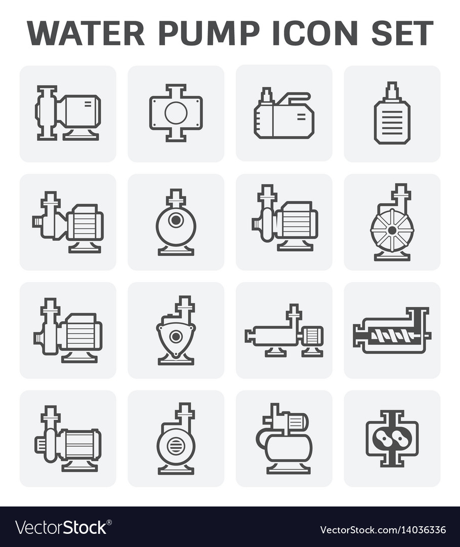 Water pump icon set Royalty Free Vector Image - VectorStock