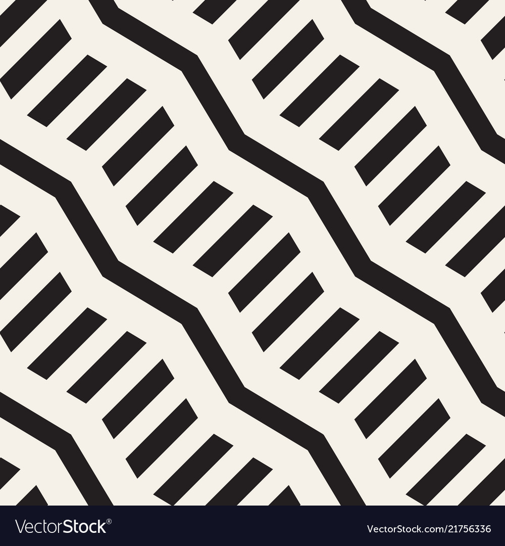 Zigzag Line Pattern - Abstract Monochrome