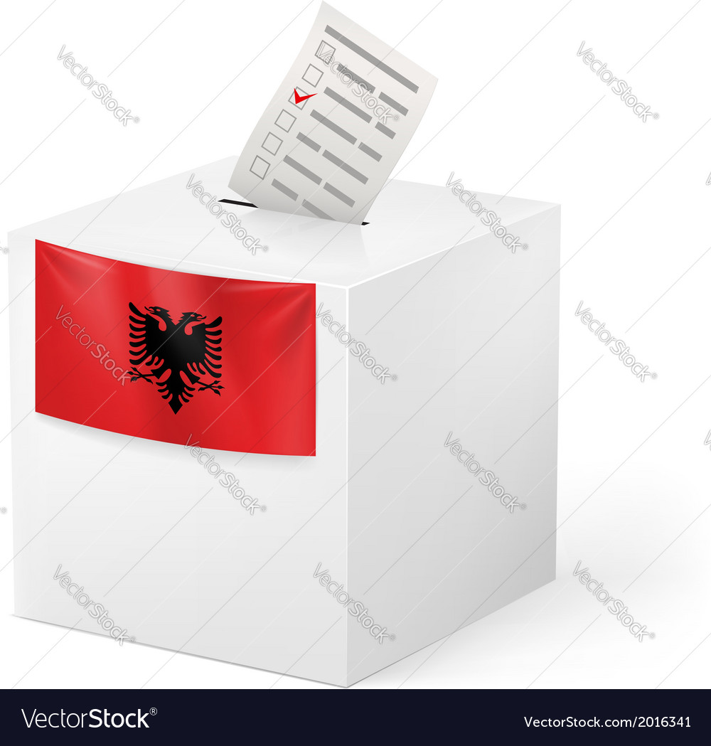 Ballot box with voting paper albania