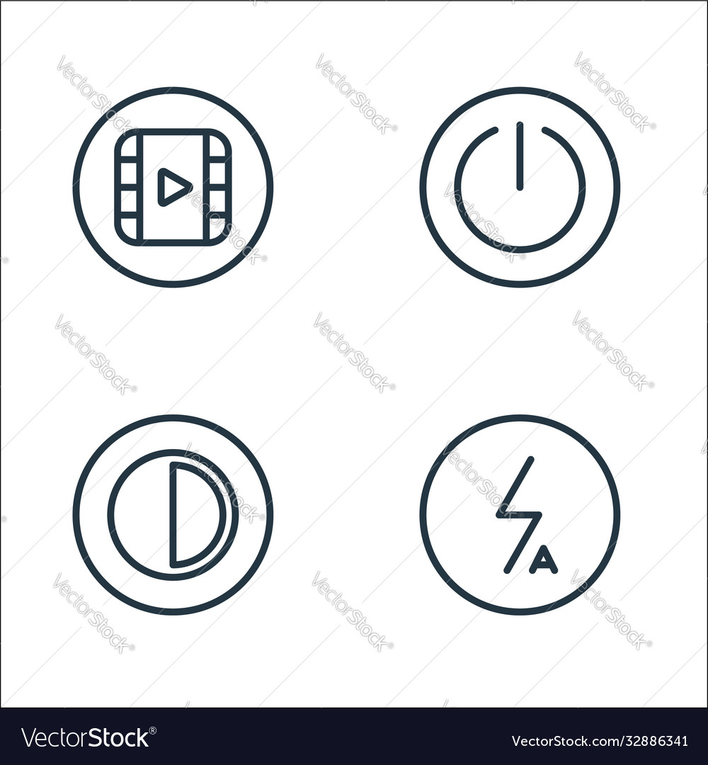 Camera line icons linear set quality vector image Camera line icons linear set quality