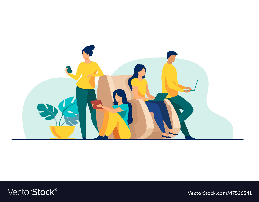 Digital device users spending time together