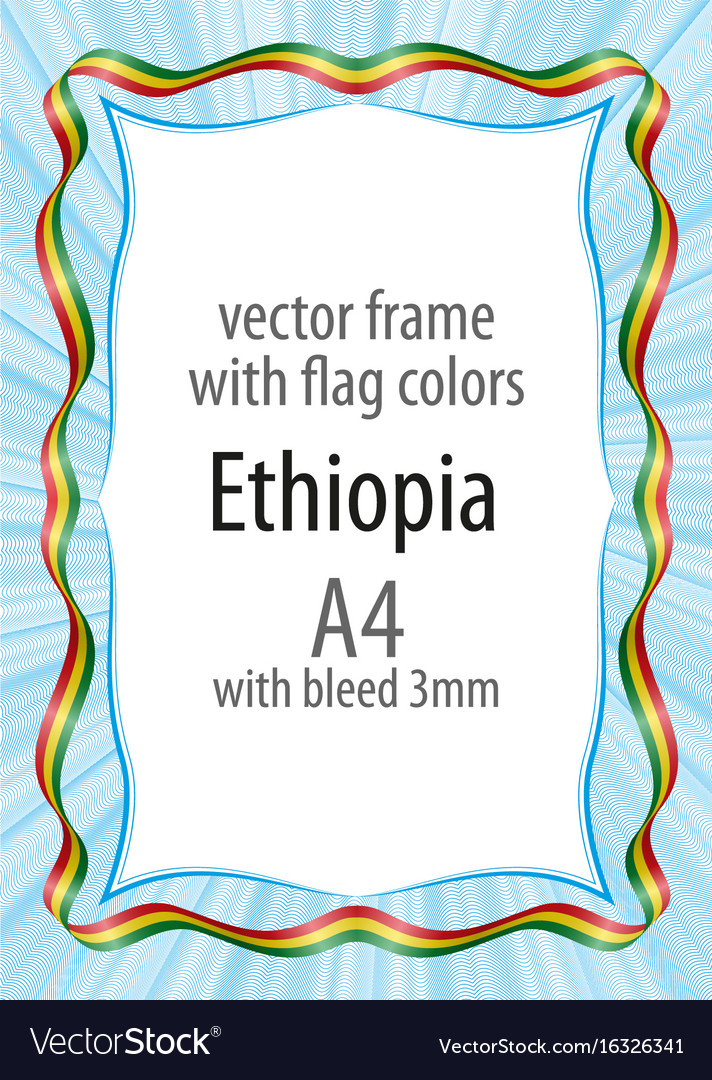 Frame and border of ribbon with the colors