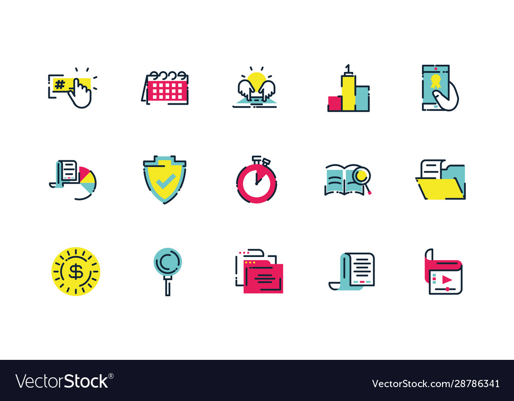 Isolated digital marketing icon set design