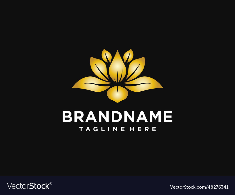 Lotus logo design blossom modern gold