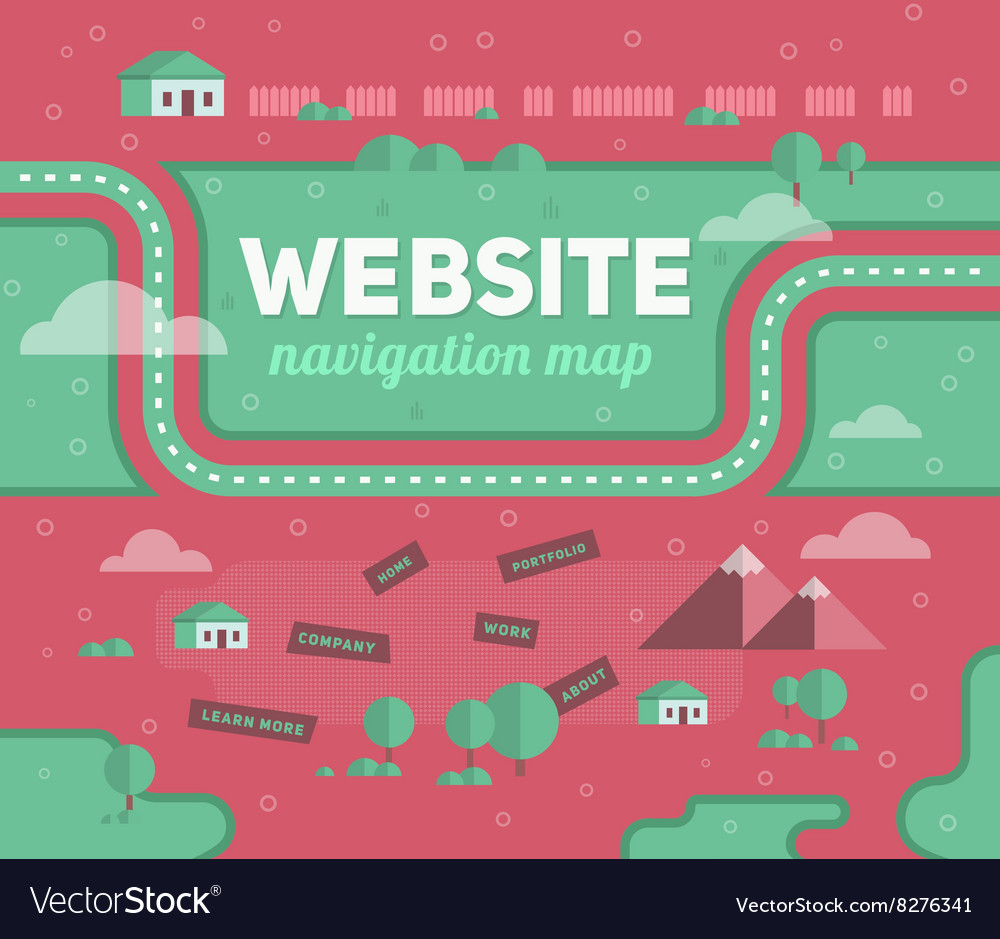Navigation map of website Royalty Free Vector Image