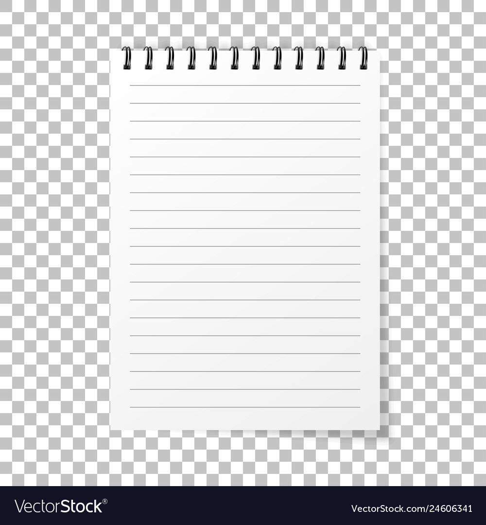 Notebook mockup note with spiral vector image Notebook mockup note with spiral
